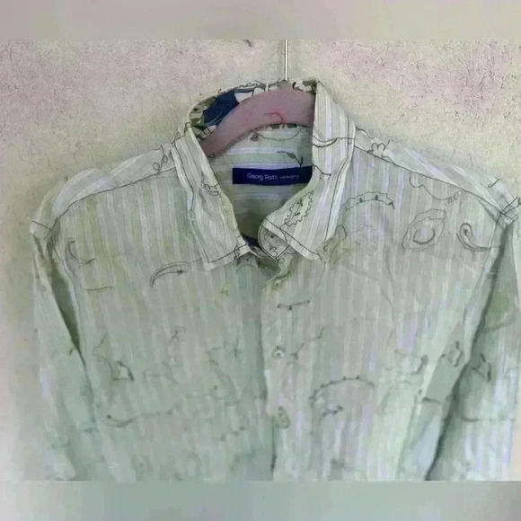 Georg Roth button up paisley top stitch men’s shirt - Picture 2 of 4
